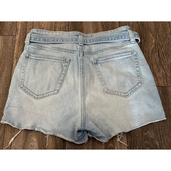 HOLLISTER HIGH RISE MOM SHORT 3" LIGHT BLUE BUTTON FLY SIZE 1 W25 DISTRESSED - Picture 7 of 7